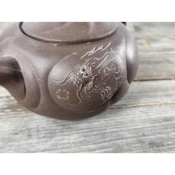 Nixing Teapot Zisha Clay 12oz Teapot Purple Clay Chinese Dragonhead moves - Picture 6 of 10